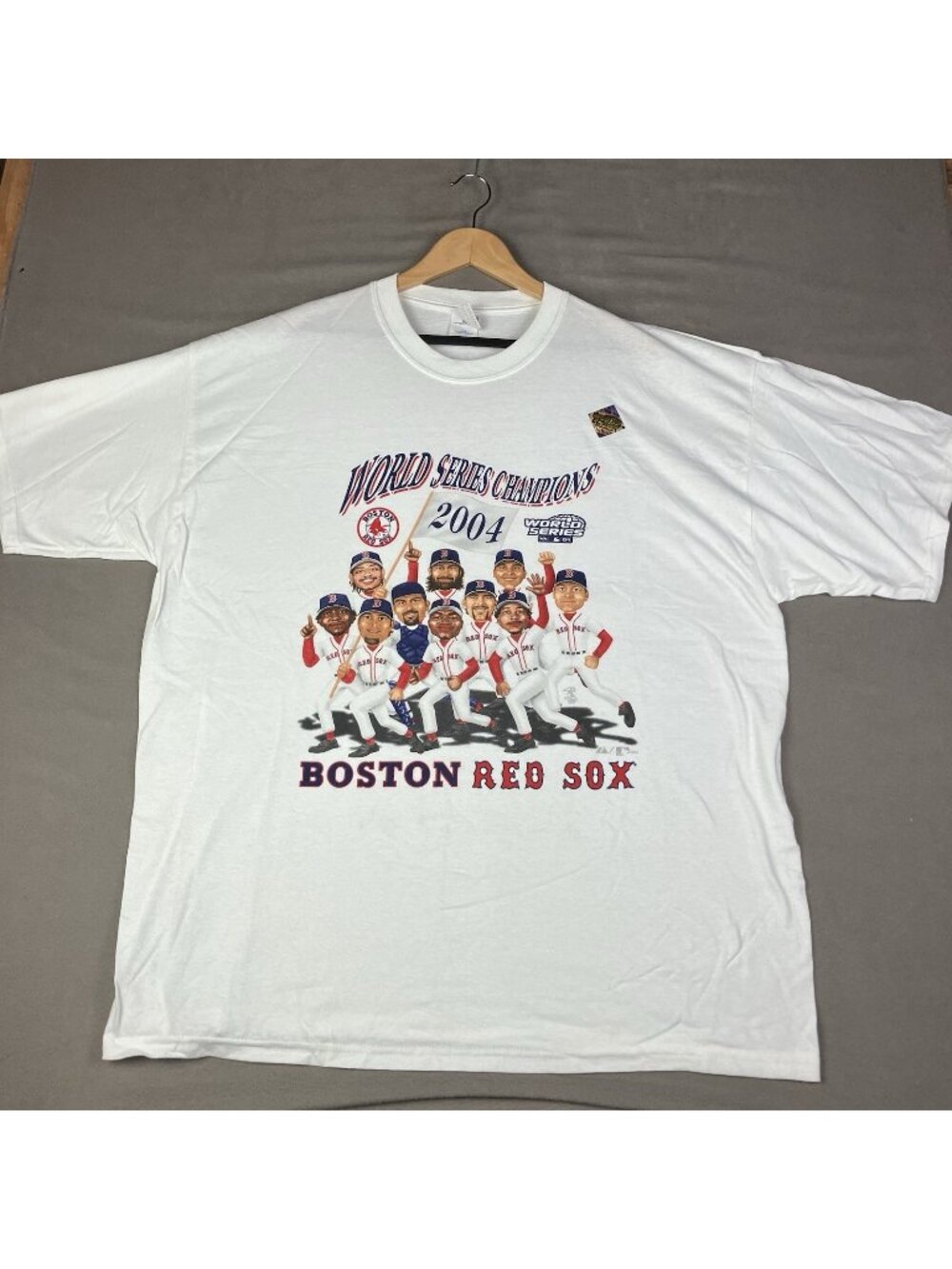 VTG 2004 Boston Red Sox World Series Champions Shirt Mens XXL Caricature Team